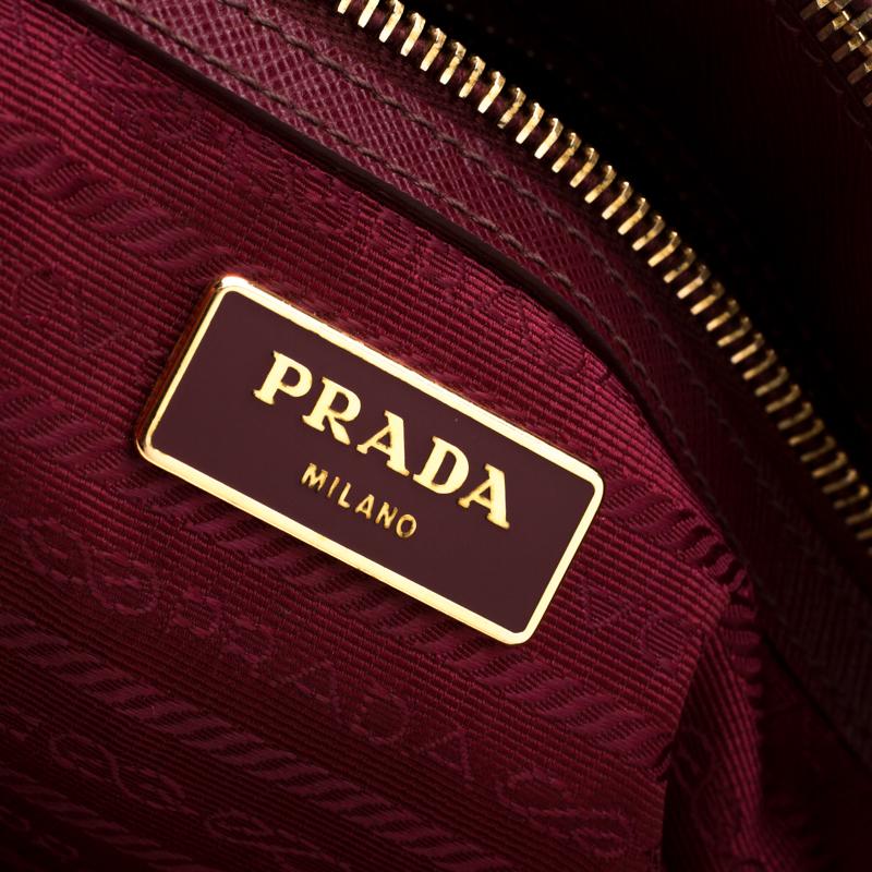 Prada Red Saffiano Lux Leather Large Double Zip Tote 3