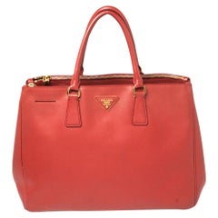 Prada Red Saffiano Lux Leather Large Galleria Tote