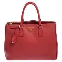 Prada Red Saffiano Lux Leather Large Galleria Tote