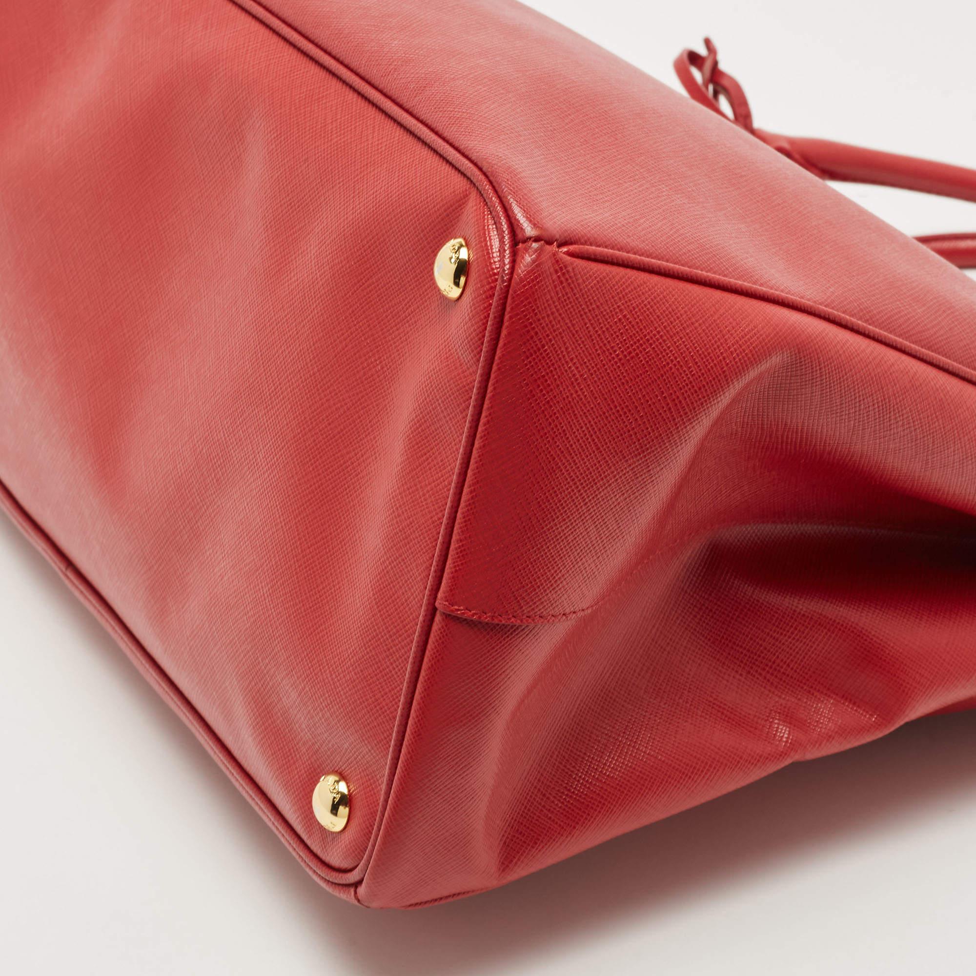 Prada Red Saffiano Lux Leather Large Gardener's Tote 6