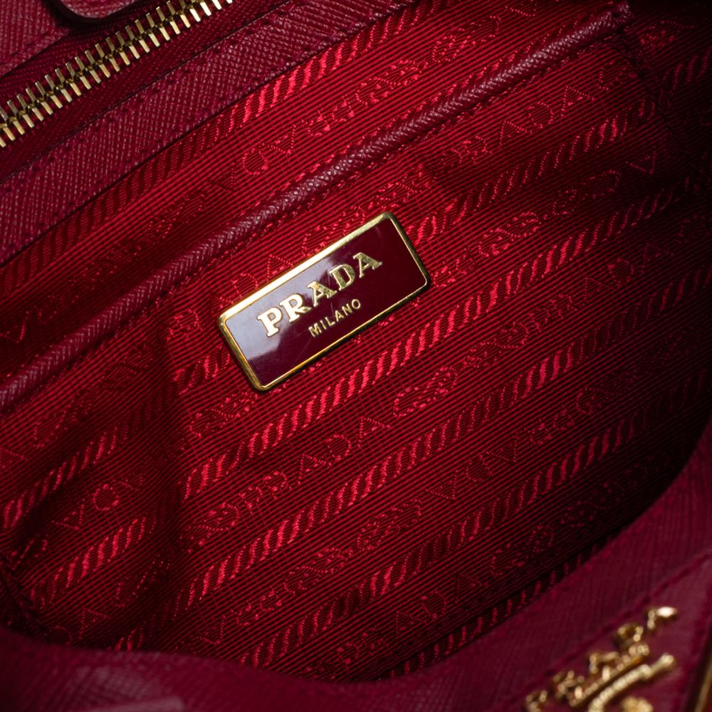 Prada Red Saffiano Lux Leather Large Gardener's Tote 4