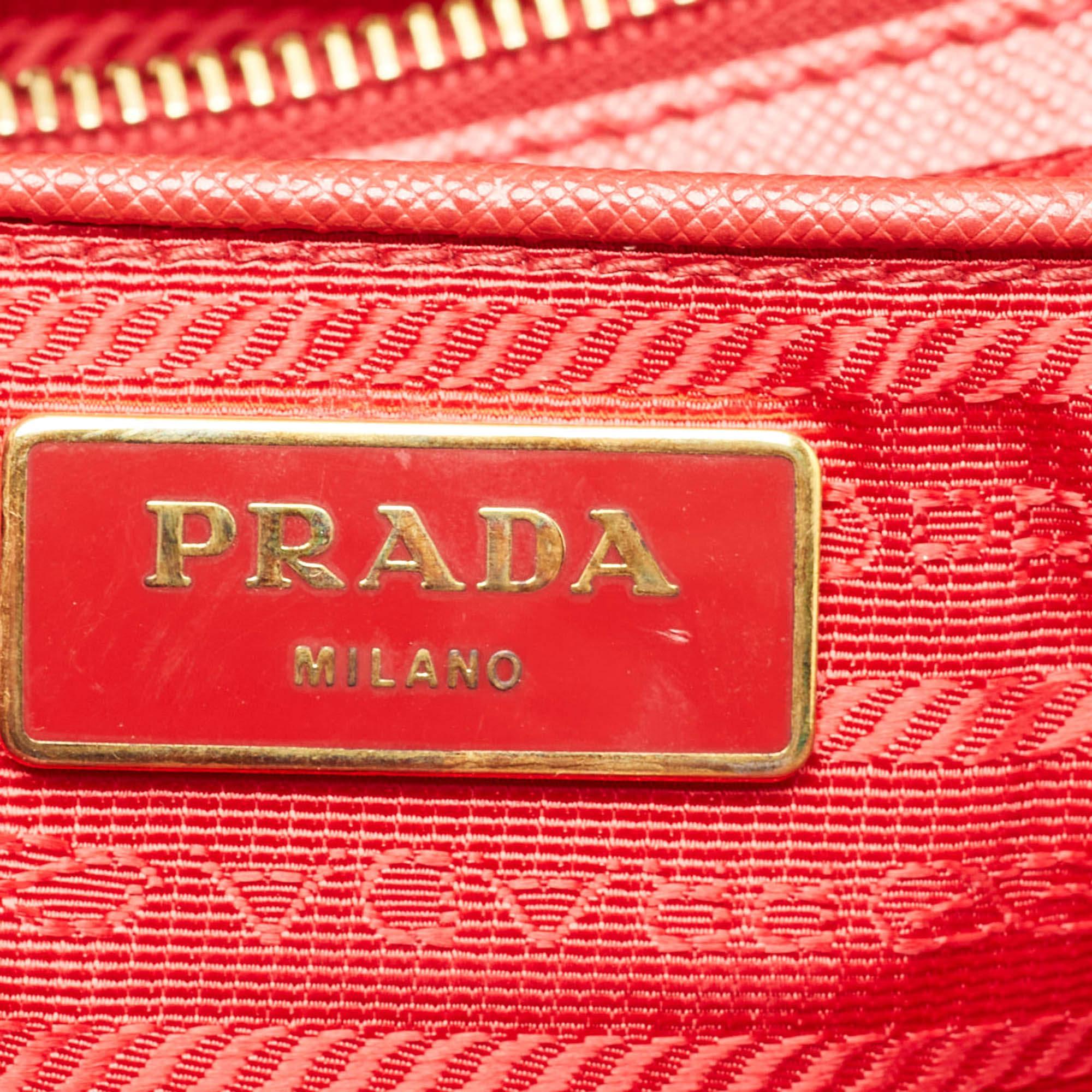 Prada Red Saffiano Lux Leather Large Gardener's Tote 8