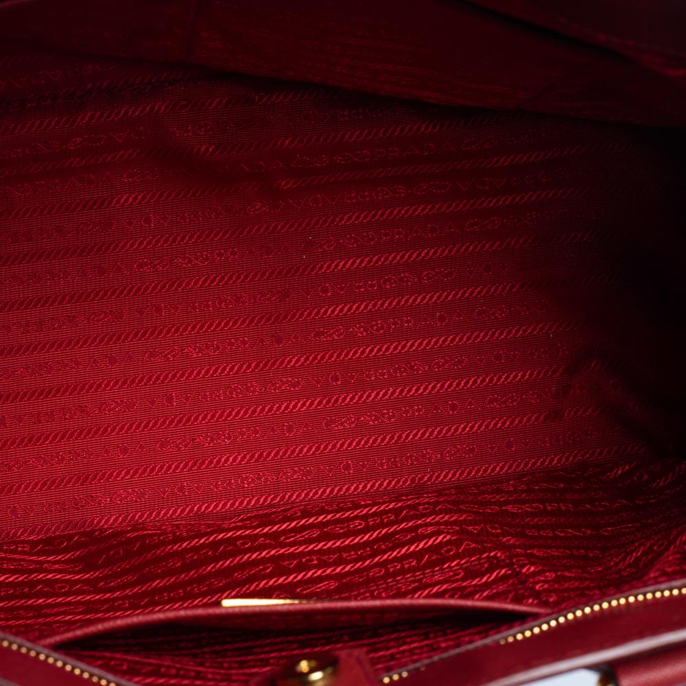 Prada Red Saffiano Lux Leather Large Gardener's Tote 6