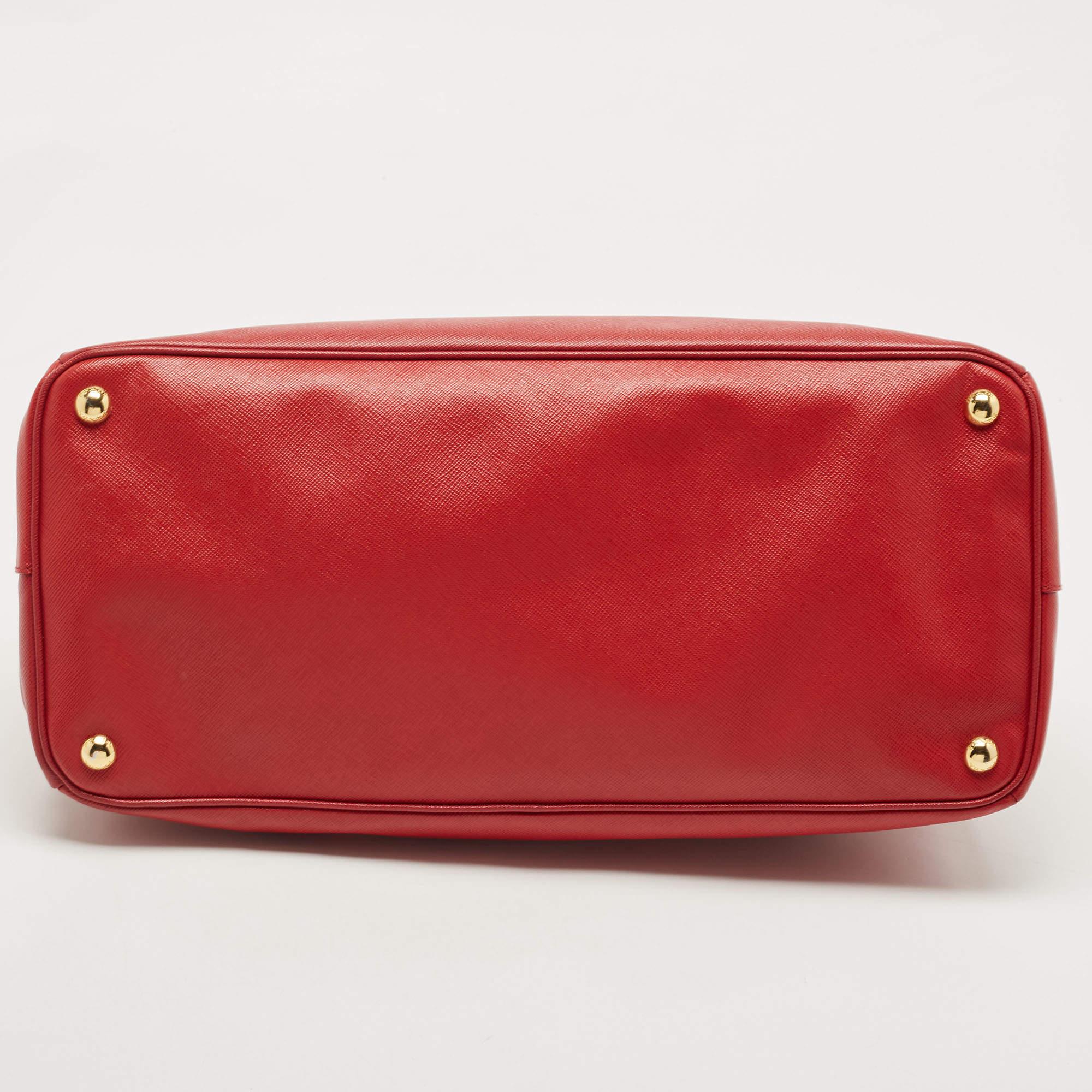 Prada Red Saffiano Lux Leather Large Gardener's Tote 1