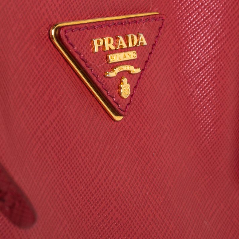 Prada Red Saffiano Lux Leather Large Gardener's Tote 2