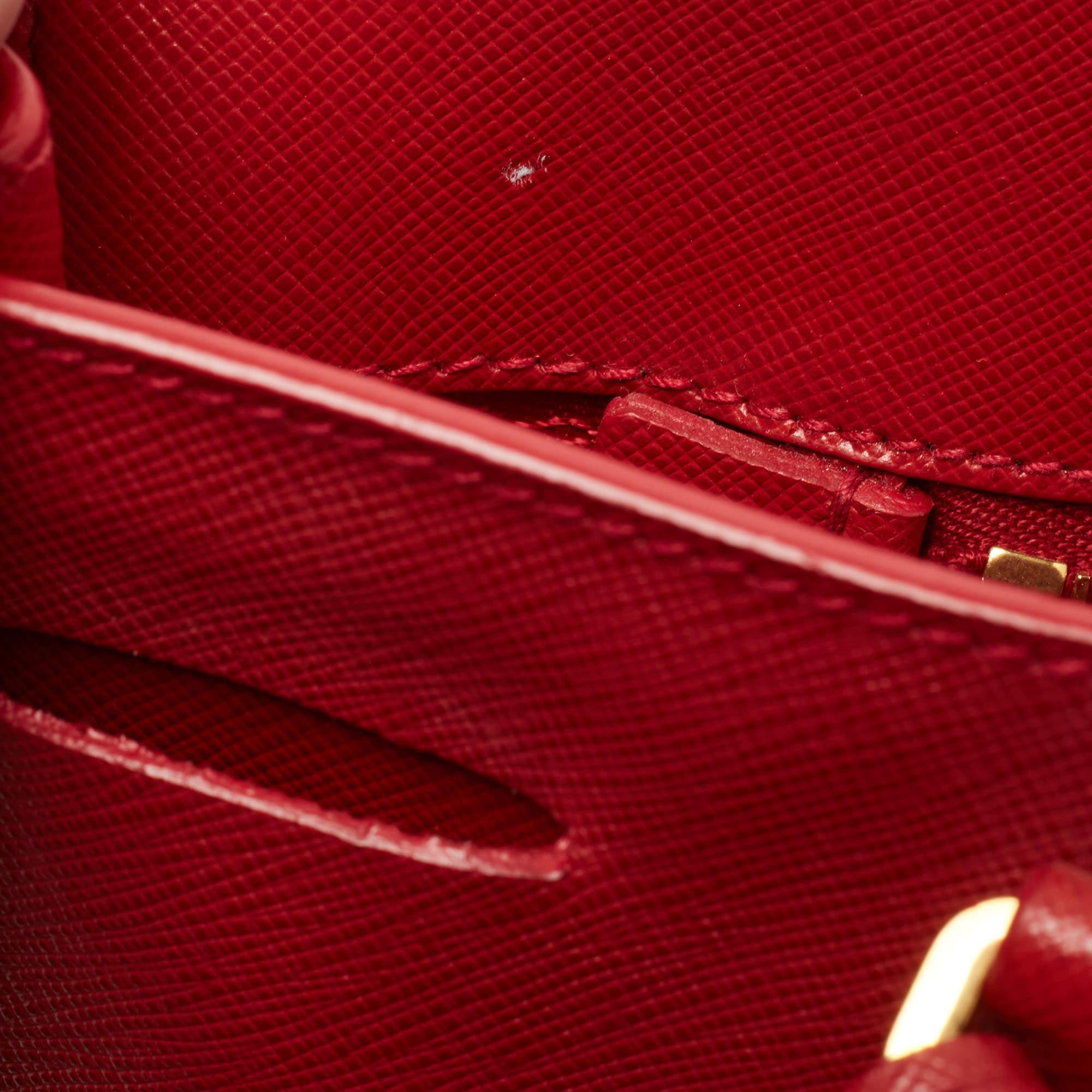 Prada Red Saffiano Lux Leather Large Gardener's Tote 3