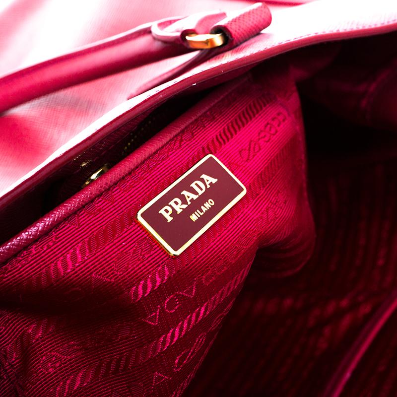 Prada Red Saffiano Lux Leather Large Gardener's Tote 4