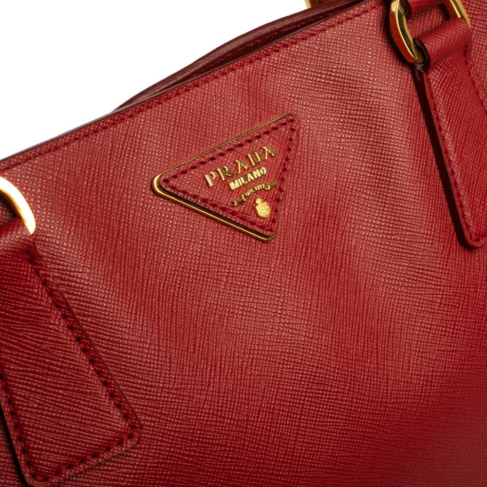 Prada Red Saffiano Lux Leather Large Gardener's Tote 1
