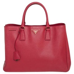 Prada Red Saffiano Lux Leather Large Gardener's Tote