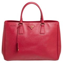 Prada Red Saffiano Lux Leather Large Gardener's Tote