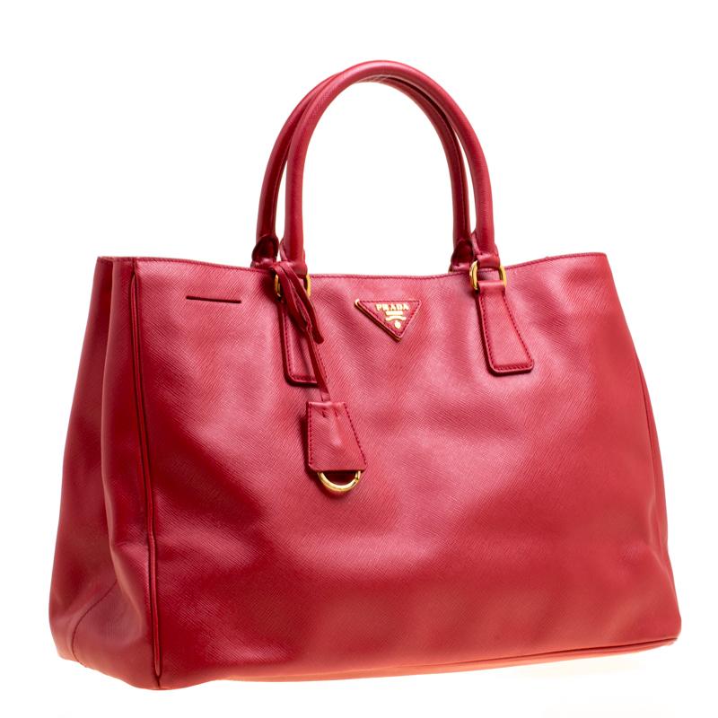 Women's Prada Red Saffiano Lux Leather Large Tote