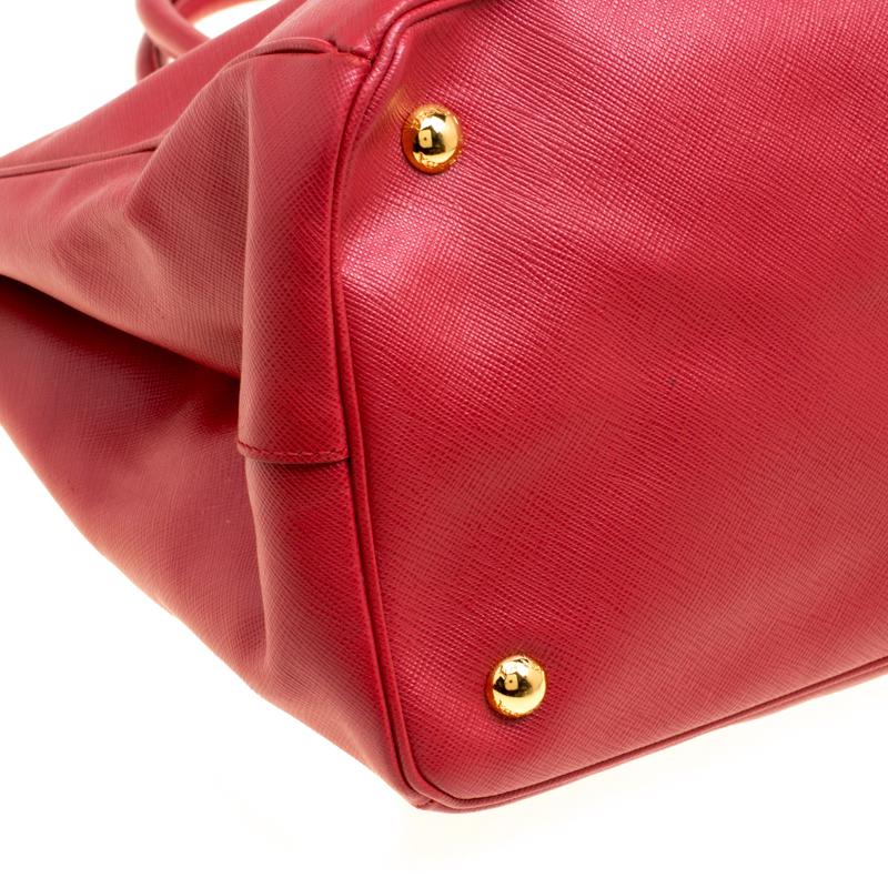 Prada Red Saffiano Lux Leather Large Tote 5
