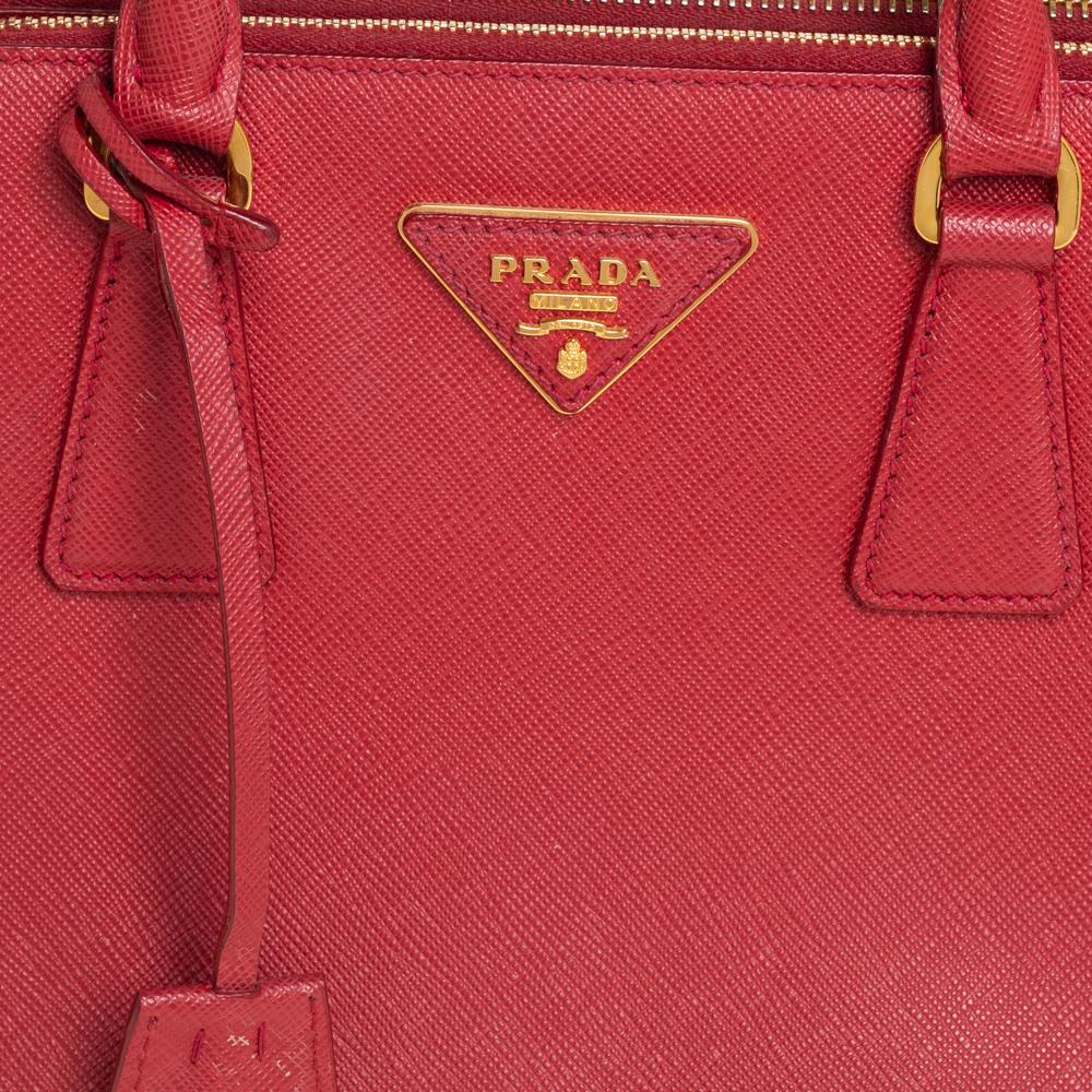 Prada Red Saffiano Lux Leather Mini Galleria Tote 1