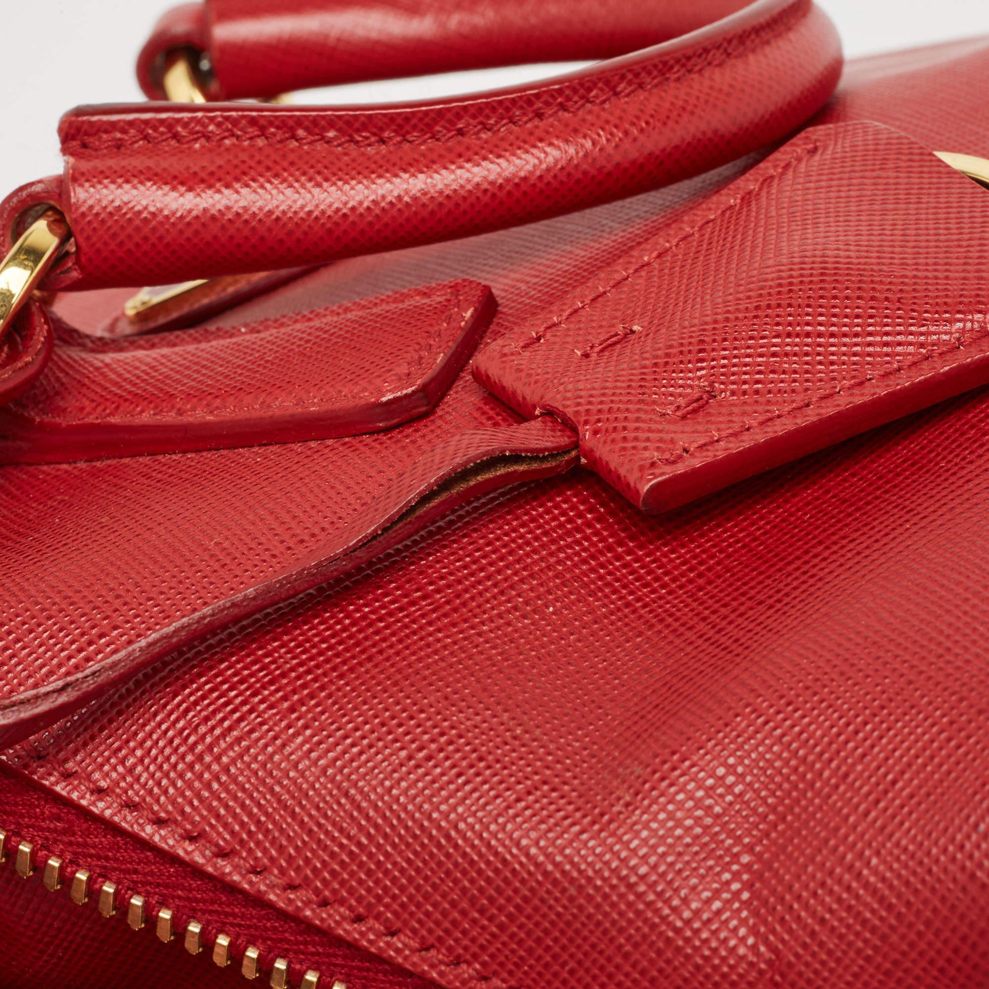 Prada Red Saffiano Lux Leather Mini Promenade Satchel 6
