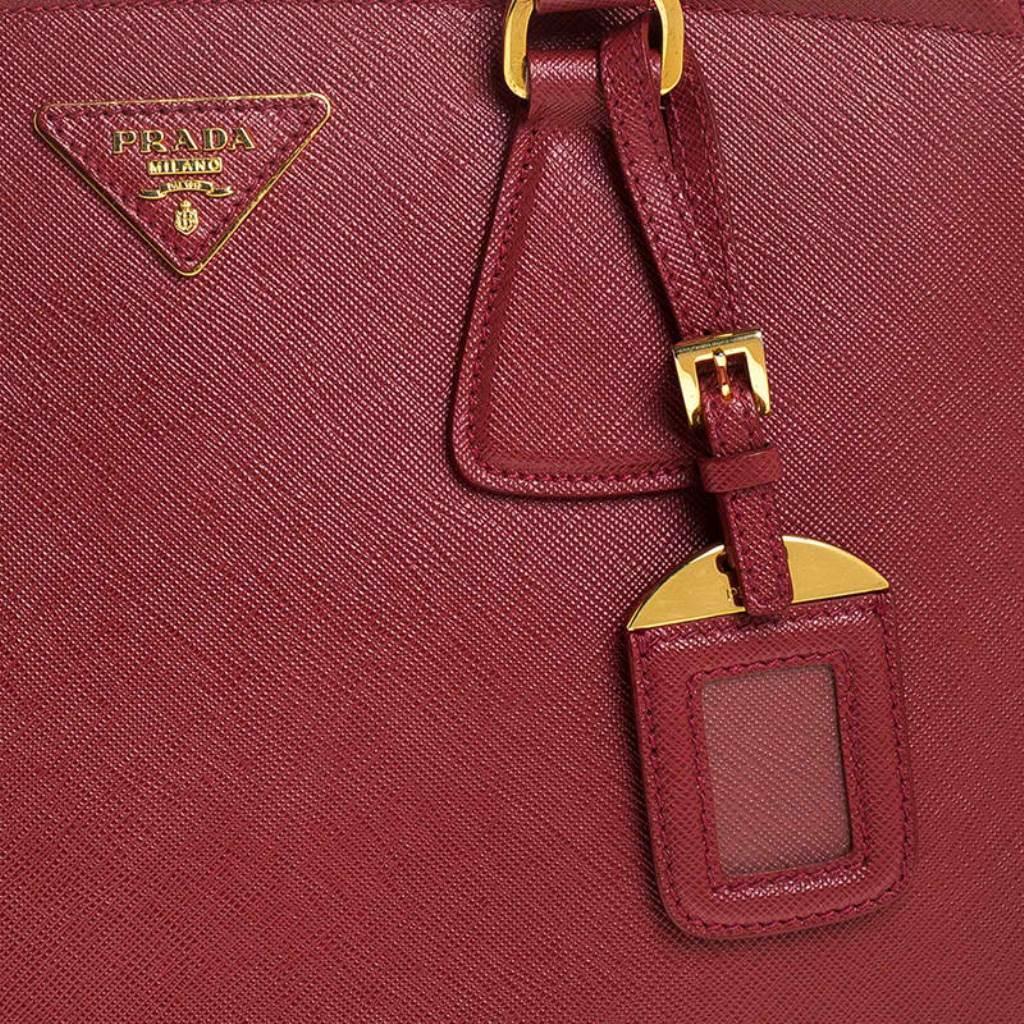 Prada Red Saffiano Lux Leather Parabole Tote Bag 5