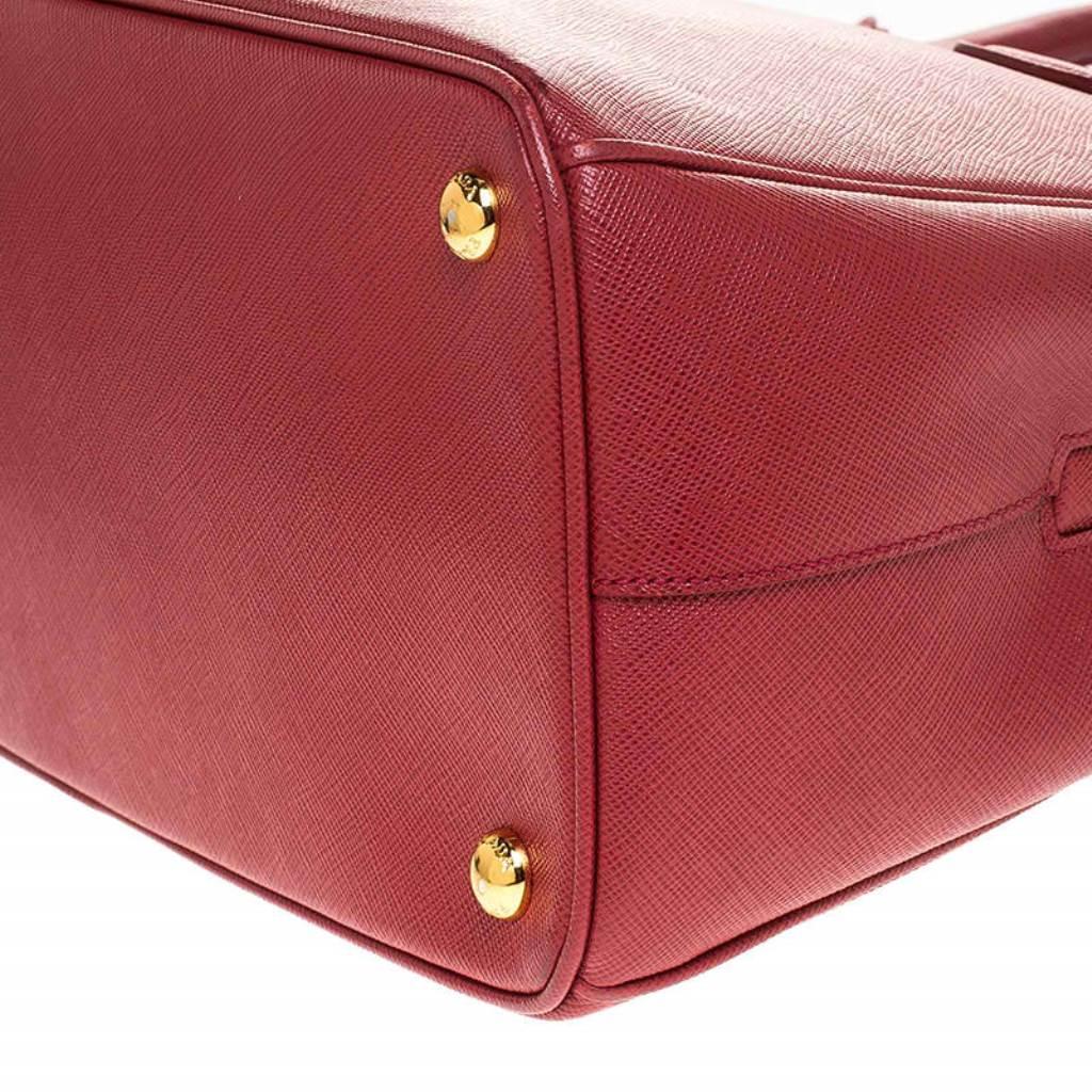 Prada Red Saffiano Lux Leather Parabole Tote Bag 4