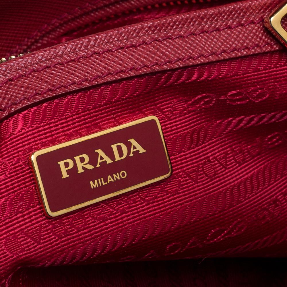 Prada Red Saffiano Lux Leather Small Galleria Double Zip Tote 3