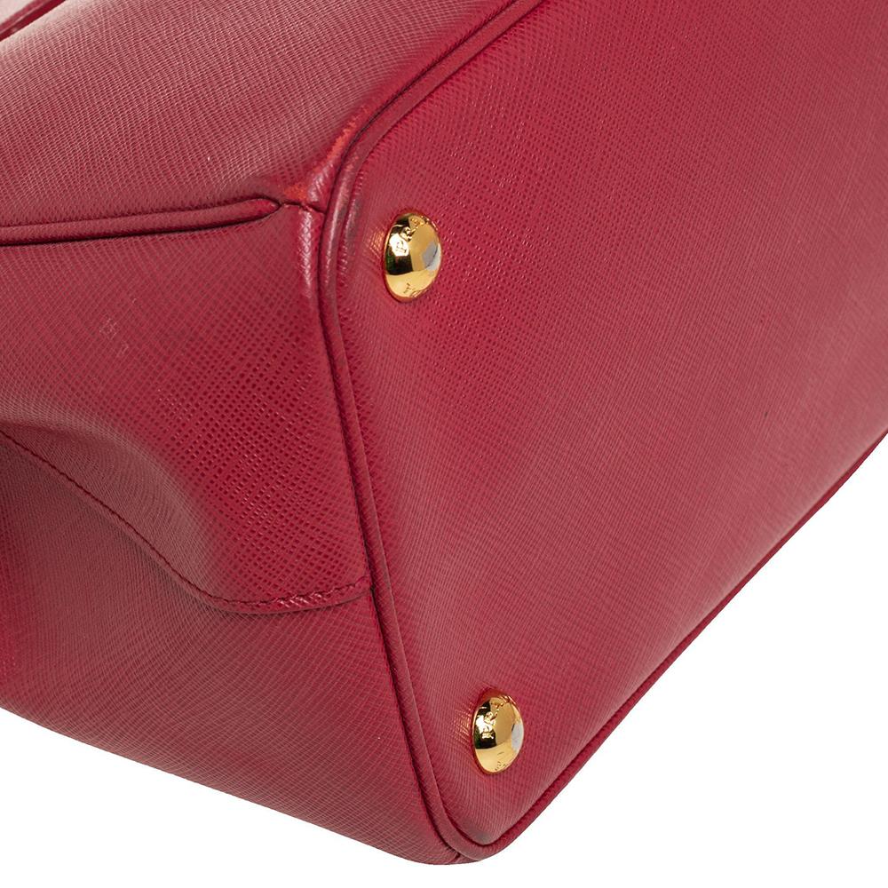 Women's Prada Red Saffiano Lux Leather Small Galleria Tote