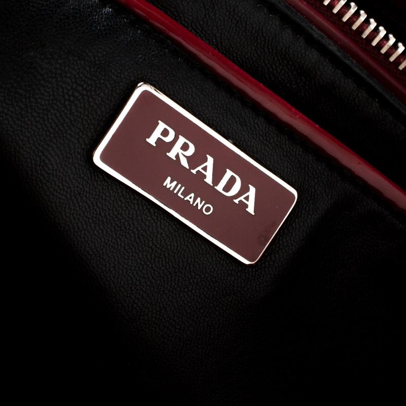Prada Red Saffiano Lux Patent Leather Large Double Zip Tote 2