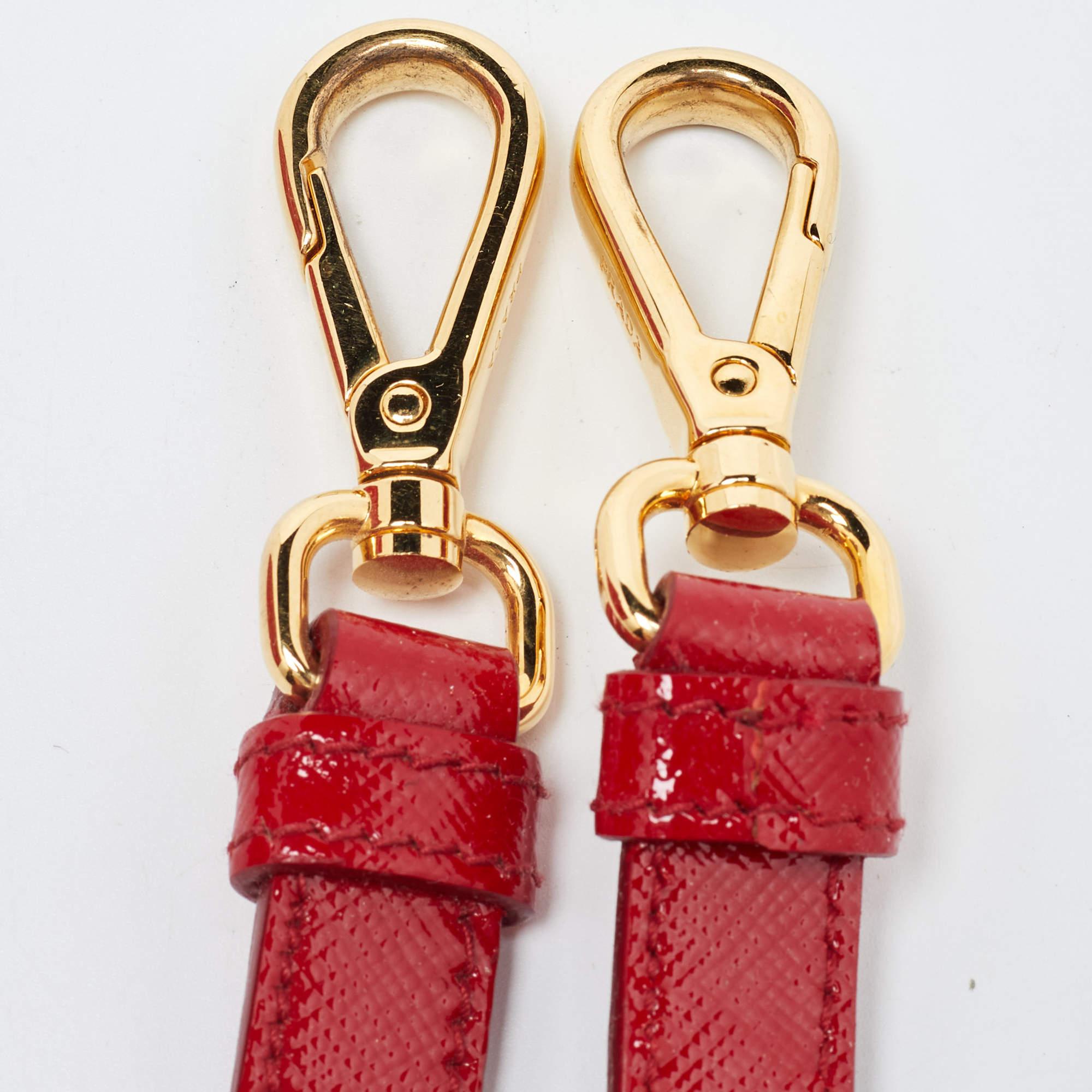 Prada Red Saffiano Patent Leather Double Handle Open Tote 2