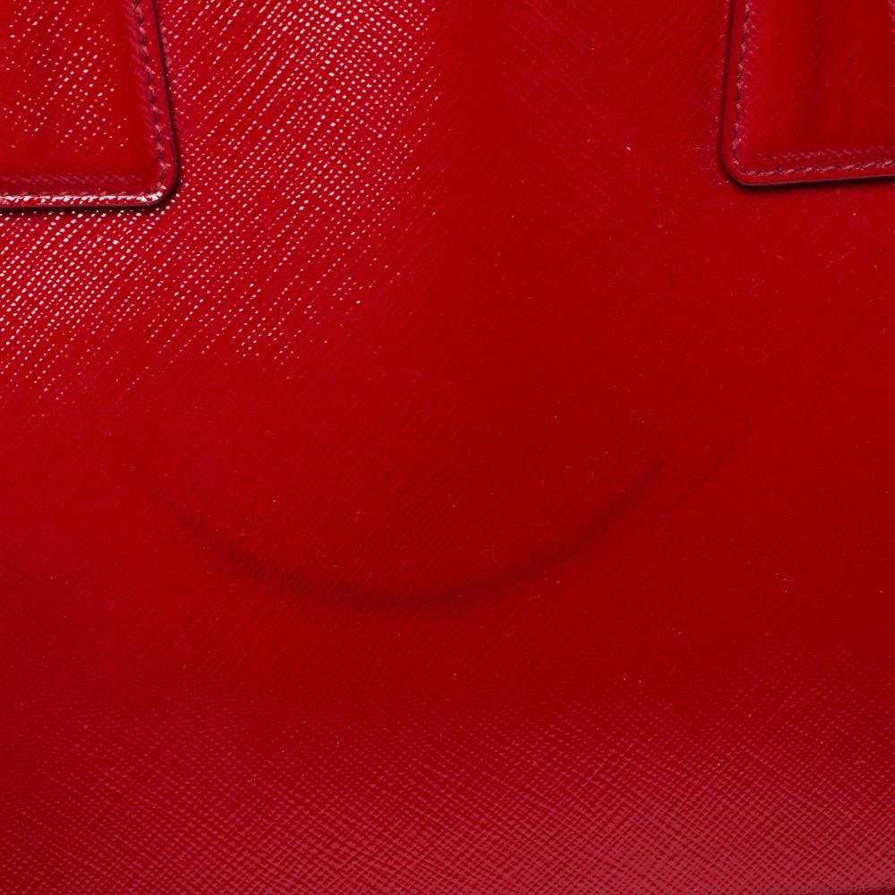 Prada Red Saffiano Patent Leather Promenade Satchel 7