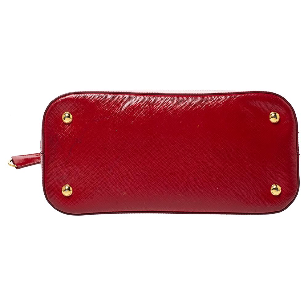 Prada Red Saffiano Patent Leather Promenade Satchel 1