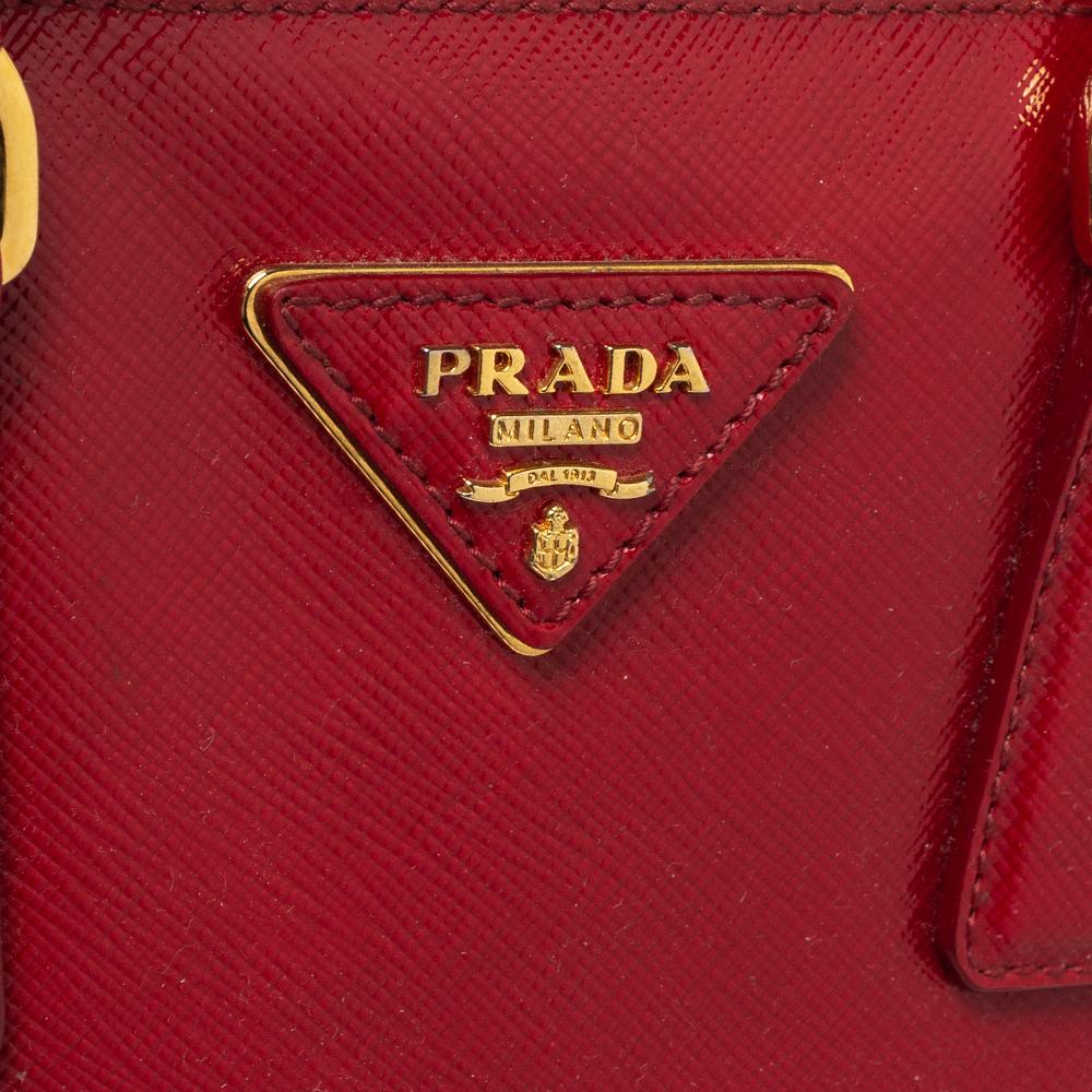 Prada Red Saffiano Patent Leather Promenade Satchel 4