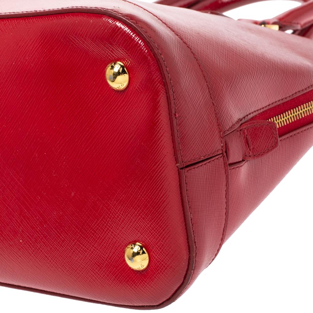Prada Red Saffiano Patent Leather Promenade Satchel 5