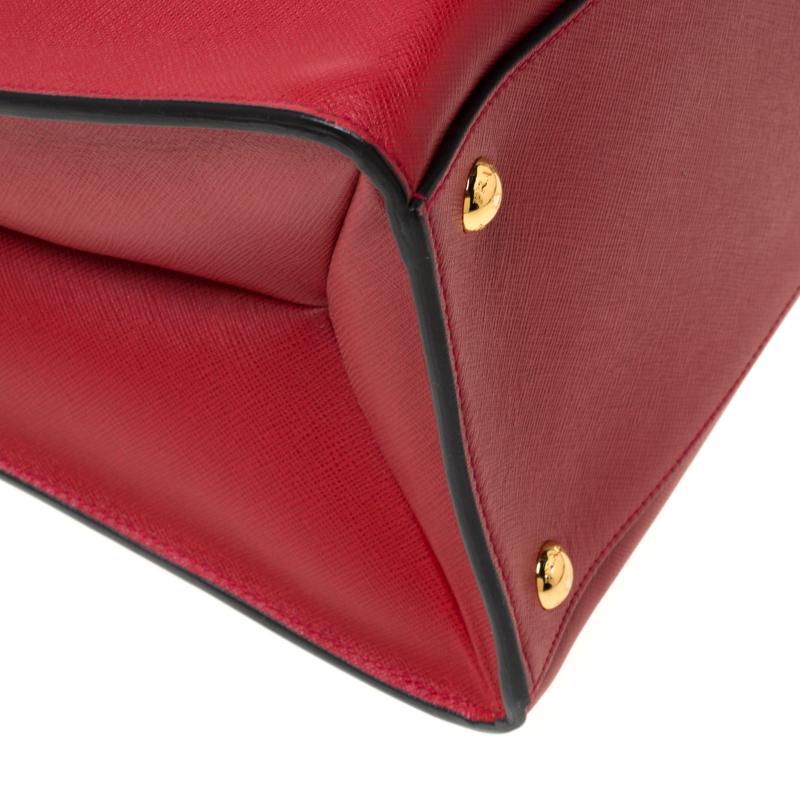 Prada Red Saffiano Soft Leather Tote 2