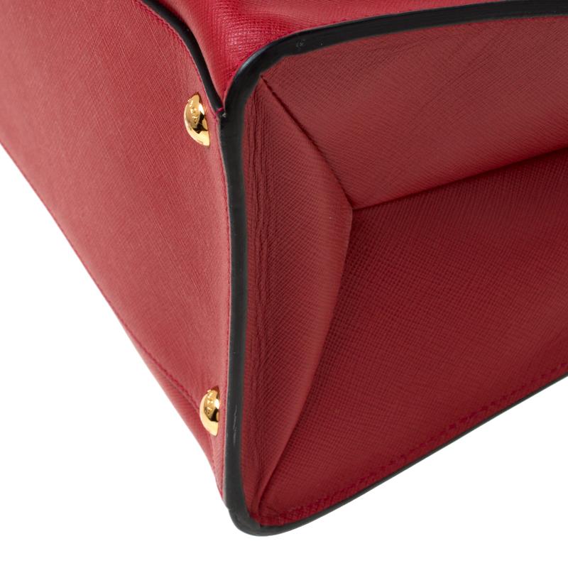 Prada Red Saffiano Soft Leather Tote 3