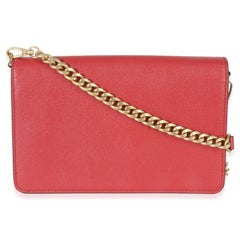 Prada Red Saffiano Triangle Logo Mini Crossbody