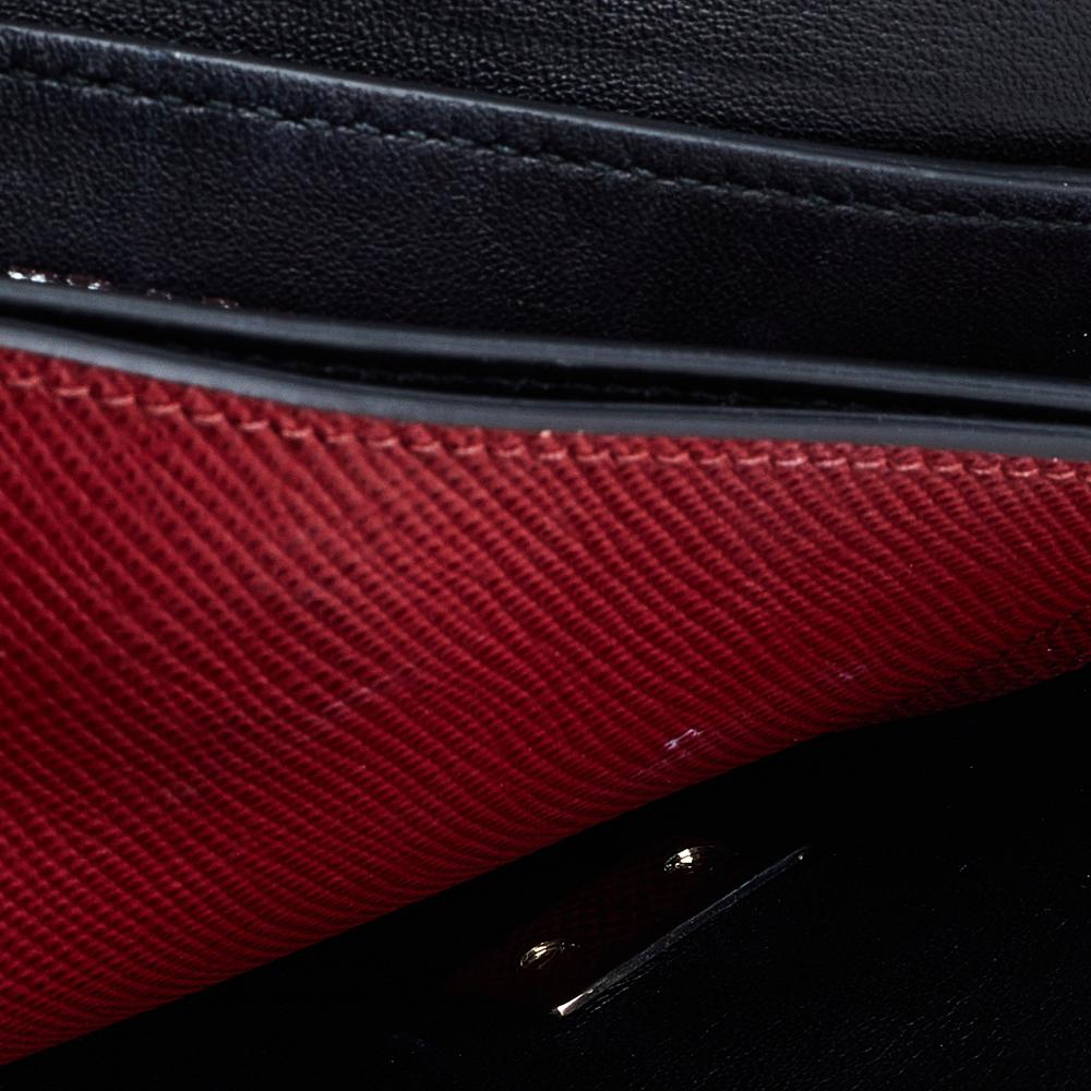 Prada Red Saffiano Turnlock Chain Shoulder Bag 1