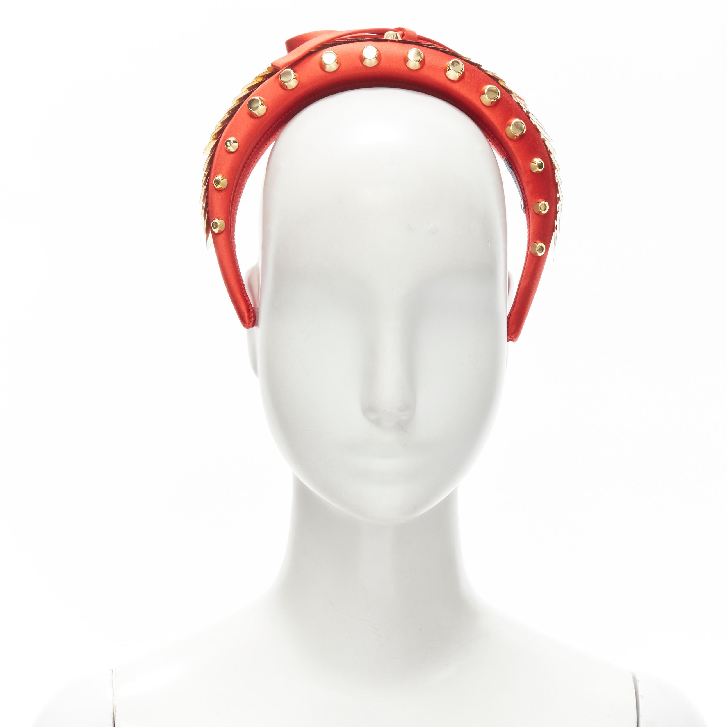 red puffy headband