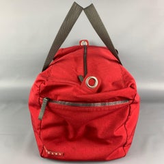 PRADA Red Slate Nylon Rectangle Duffle Bag
