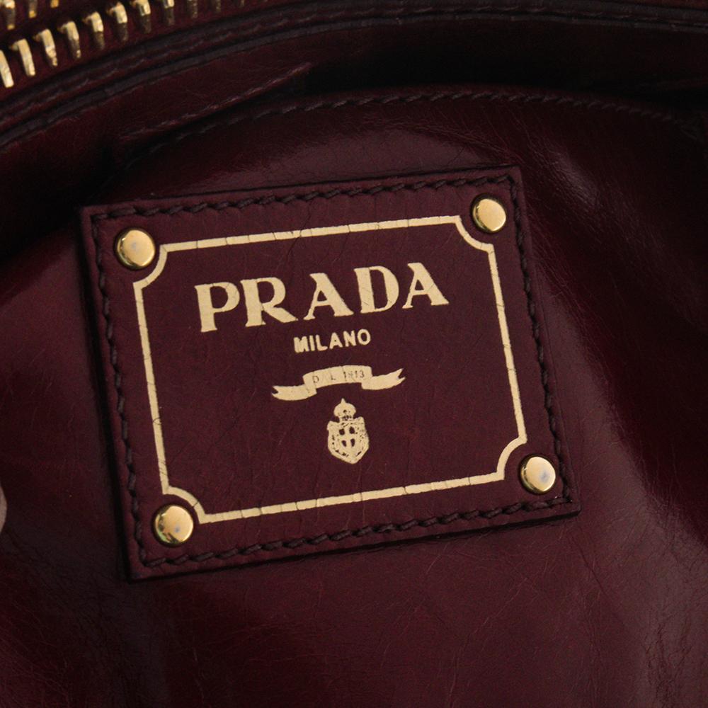 Prada Red Soft Leather Double Zip Convertible Tote 4