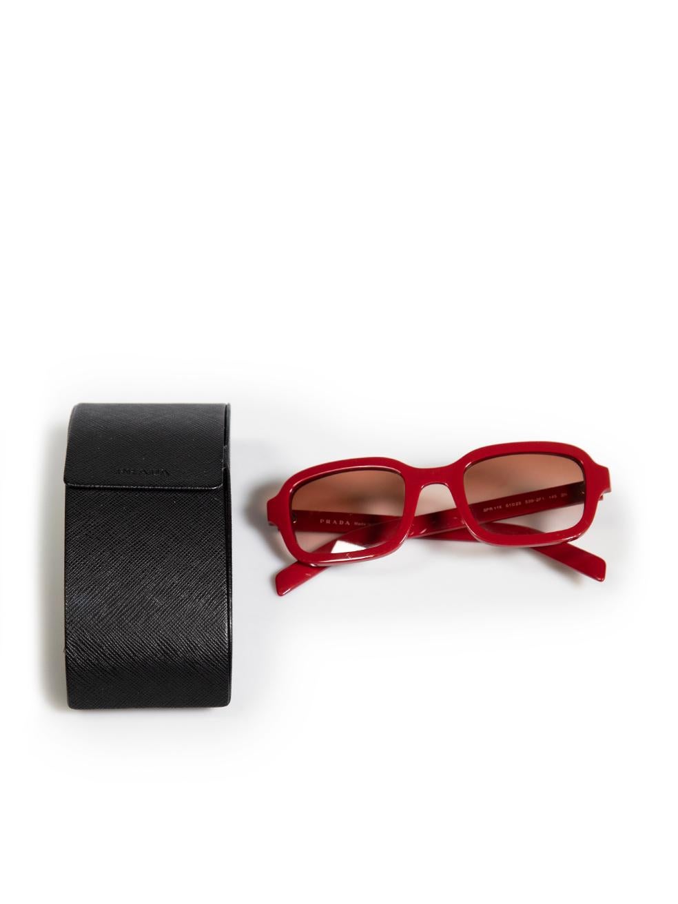 Prada Red Square Frame Tinted Sunglasses For Sale 2