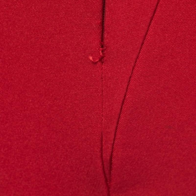 Prada Rote Stretch-Strickhose mit konisch zulaufendem Bein M im Angebot 1