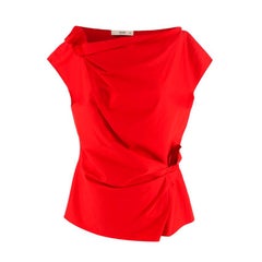 Prada - Top strutturato in misto cotone con vita arricciata - US 10