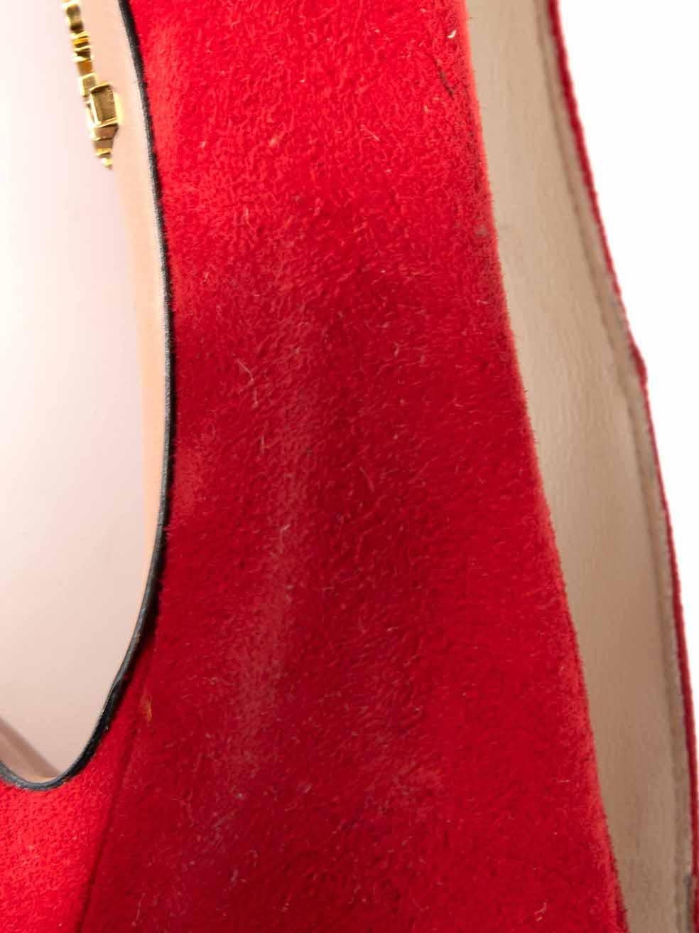 Escarpins compensés Prada rouges taille IT 36,5 en vente 1