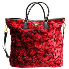 Prada Red Suede Shopper Bag