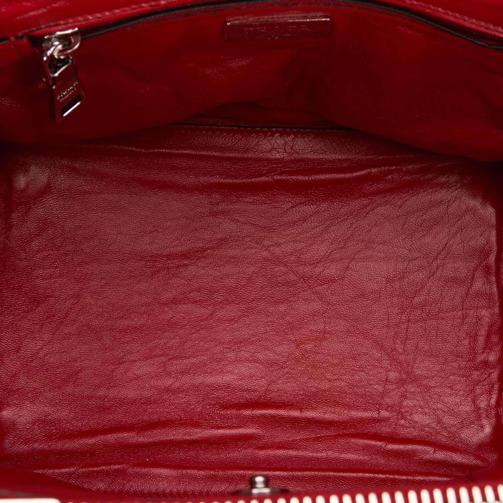 Prada Red Suede Twin Pocket Bag In Good Condition In Orlando, FL