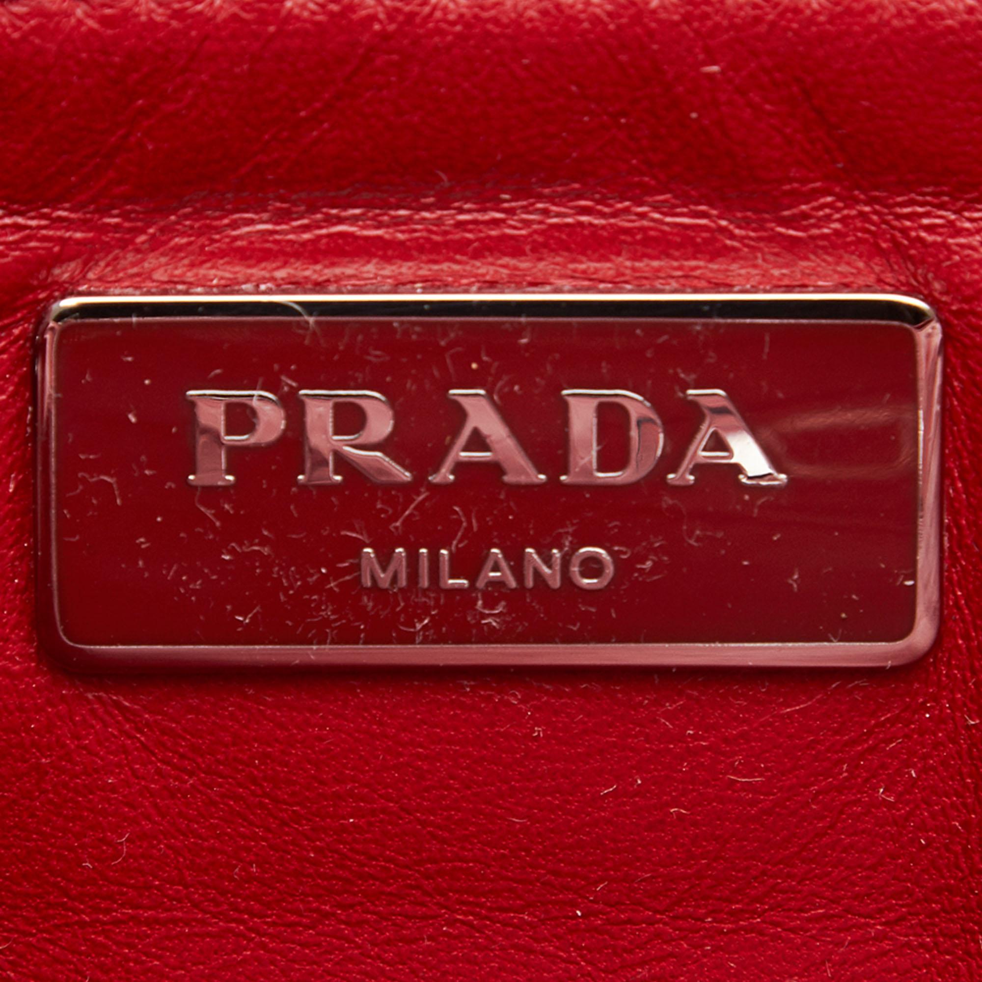 Women's Prada Red Suede Twin Pocket Bag