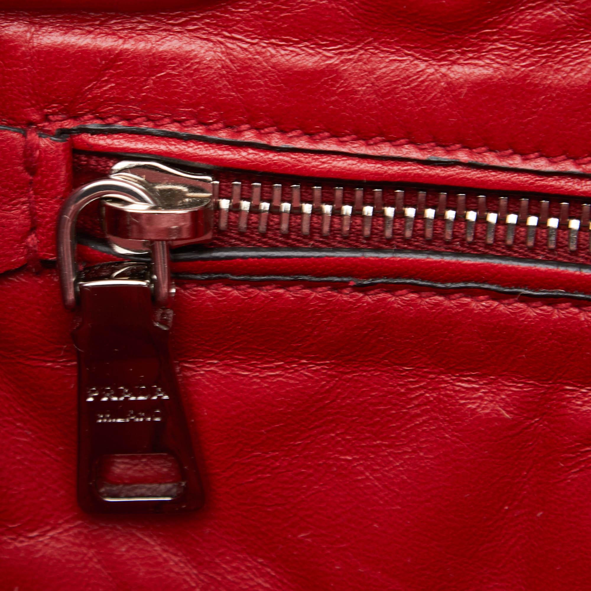 Prada Red Suede Twin Pocket Bag 1