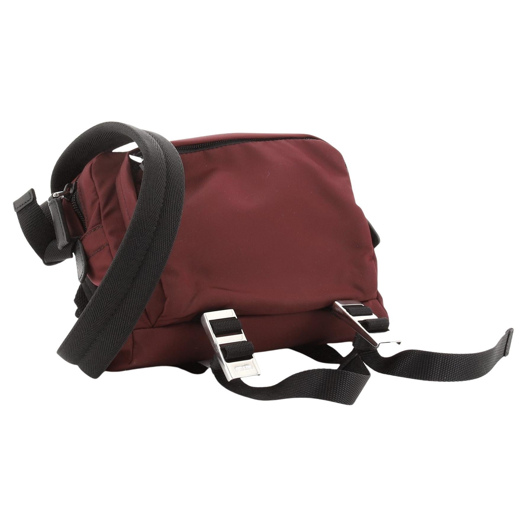 Prada - Dark Red Tessuto Flat Crossbody Bag