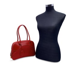 Prada Rote Tessuto Reise-Schalentasche aus Segeltuch und Leder BL0081