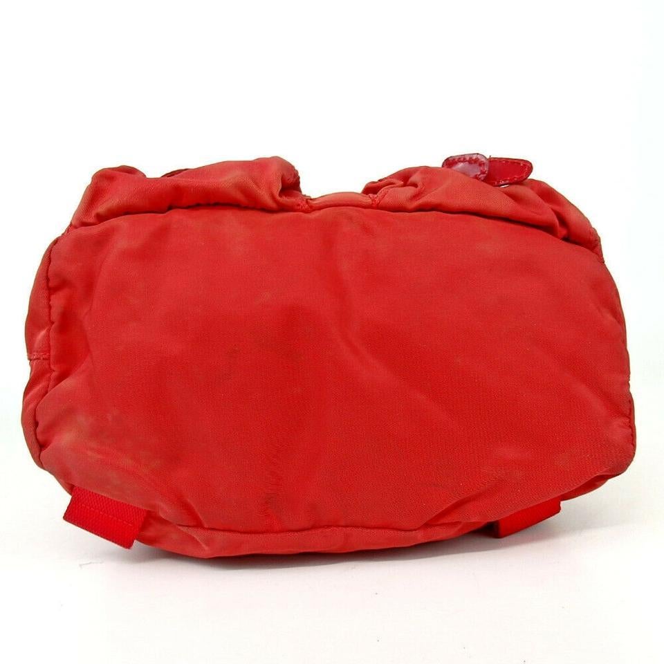 Prada Red Twin Pocket Backpack Tessuto Bookbag 858404 4