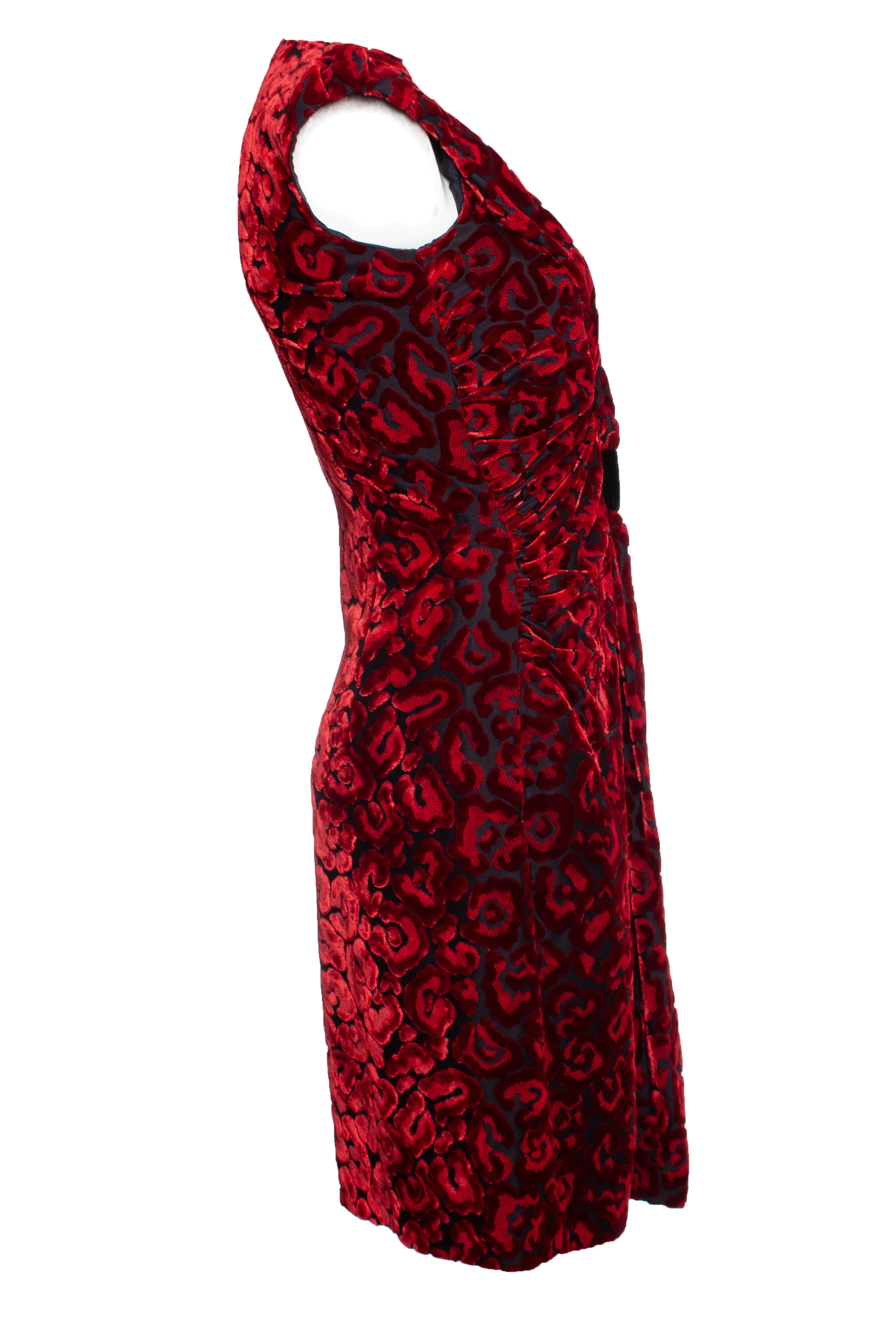 Black Prada, red velvet dress For Sale