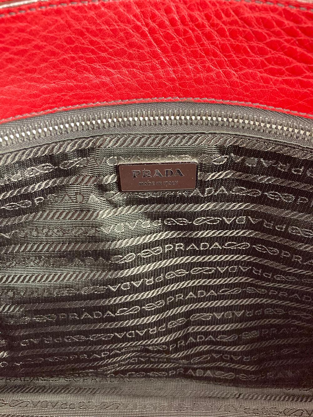 Prada Red Vitello Daino Semitracolla Bag 4