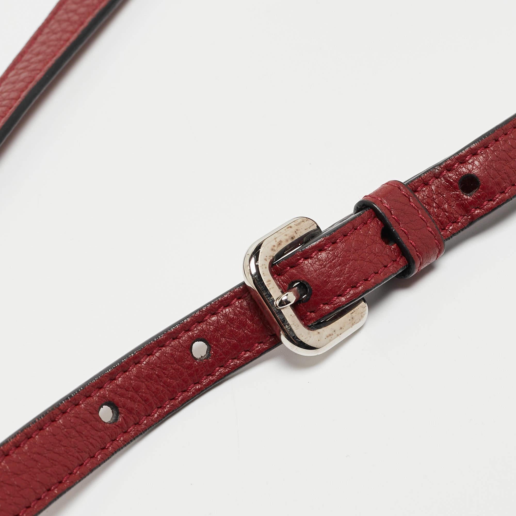 Prada Red Vitello Phenix Leather Double Zip Crossbody Bag For Sale 5