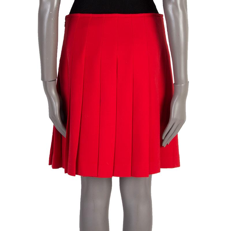 prada red skirt